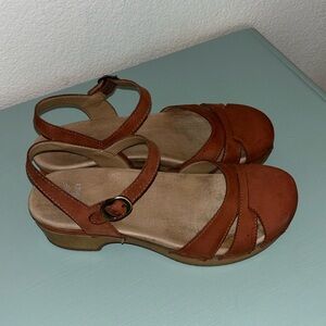 Dansko Brown Women's Leather Clog Sandals